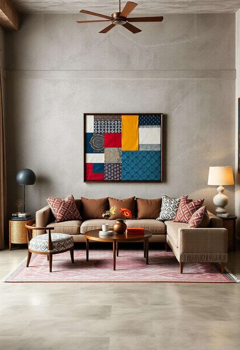 wall Art with Fabrics: Frame sections of fabric in contrasting designs to create unique wall art that reflects your style