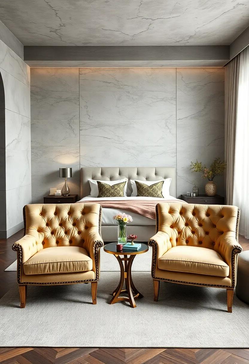 Add a Touch of Glamour with Gold-Toned Tufted Chairs