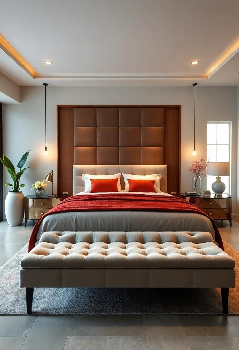 Add Drama with a Tufted Bench at the Foot of Your Bed