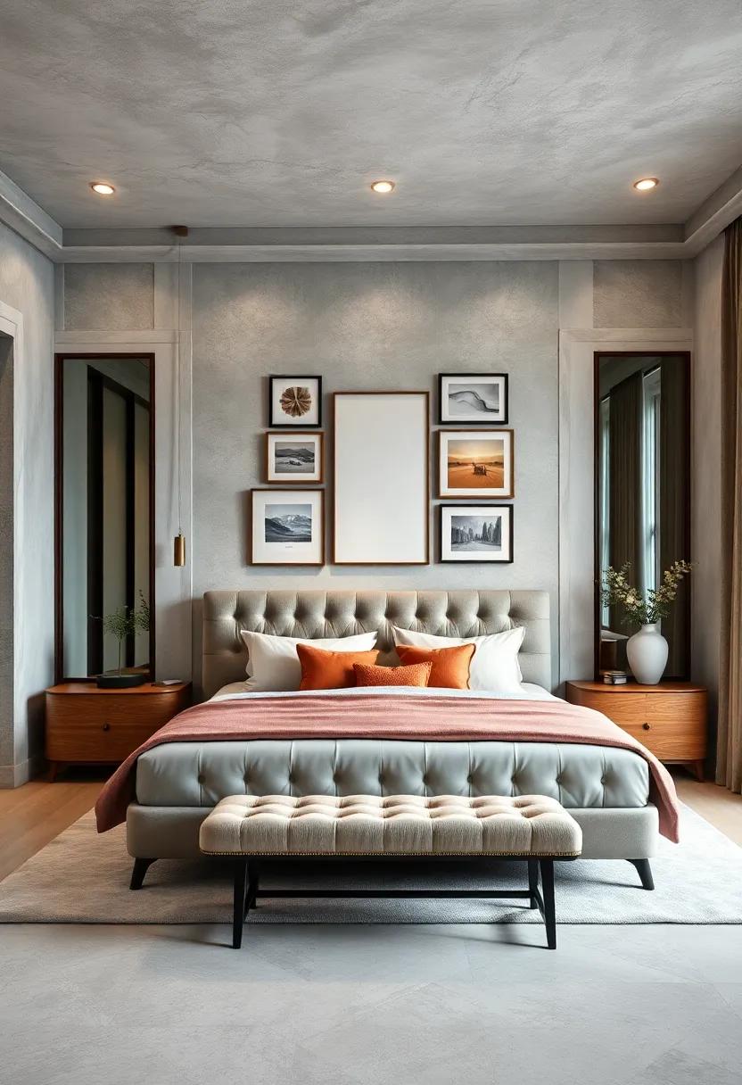Arrange a Gallery Wall Above a Tufted Bed