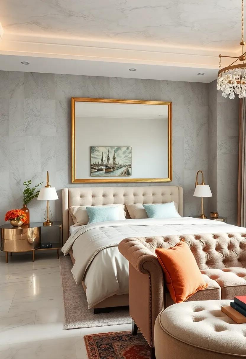 Frame a Mirror with Tufted Upholstery for an Opulent Effect