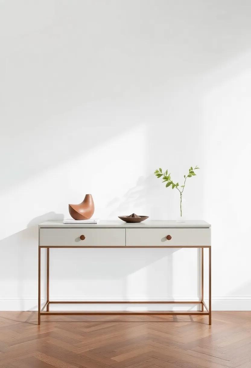 Embrace Minimalism with a Clean and simple Console Table Design