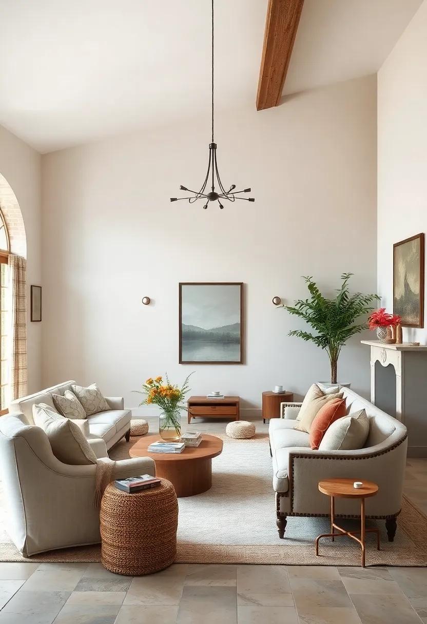 Rustic Textiles: ⁤Select linen or cotton fabrics for your upholstery​ and window treatments to introduce​ a cozy, inviting​ feel​ while maintaining sophistication