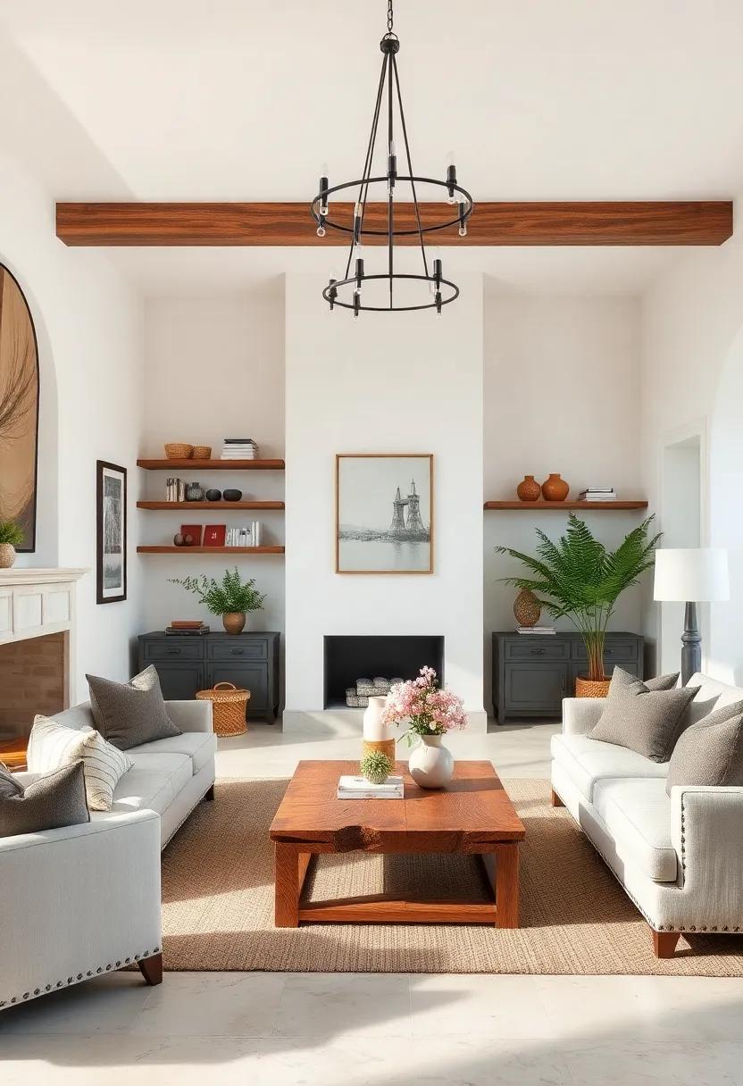 Natural Wood‌ Accents:‌ Use‍ reclaimed wood tables ‍or shelves ⁢to ‍anchor your design and provide‌ warmth⁤ against the light walls