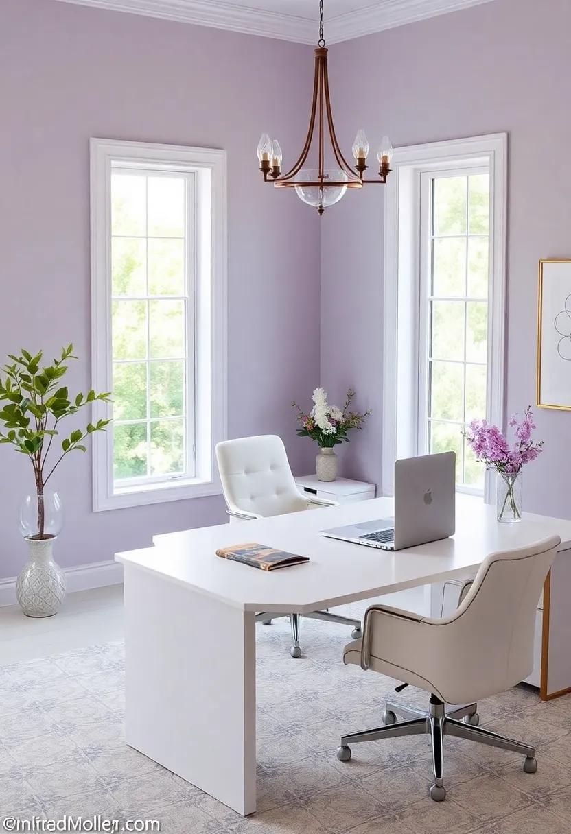 Creating a Soothing Palette: Blending Lavender and Platinum for a Tranquil Workspace