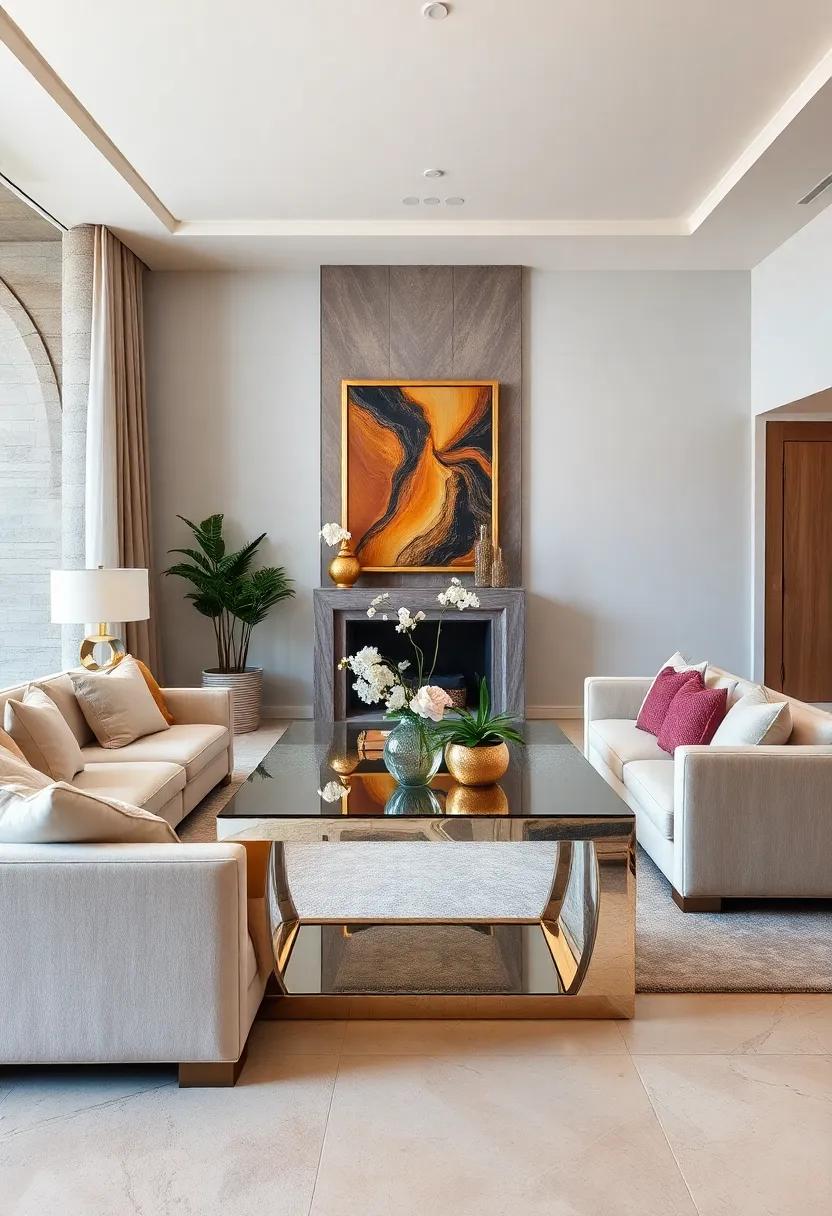 Consider a Statement Mirrored Console Table: Place it in an entryway or behind a sofa for added elegance and functionality