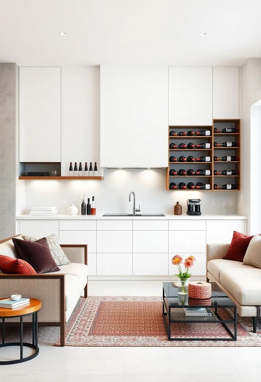 Wine and Coffee Stations: Create dedicated areas for wine storage and a gourmet coffee setup, offering convenience and flair