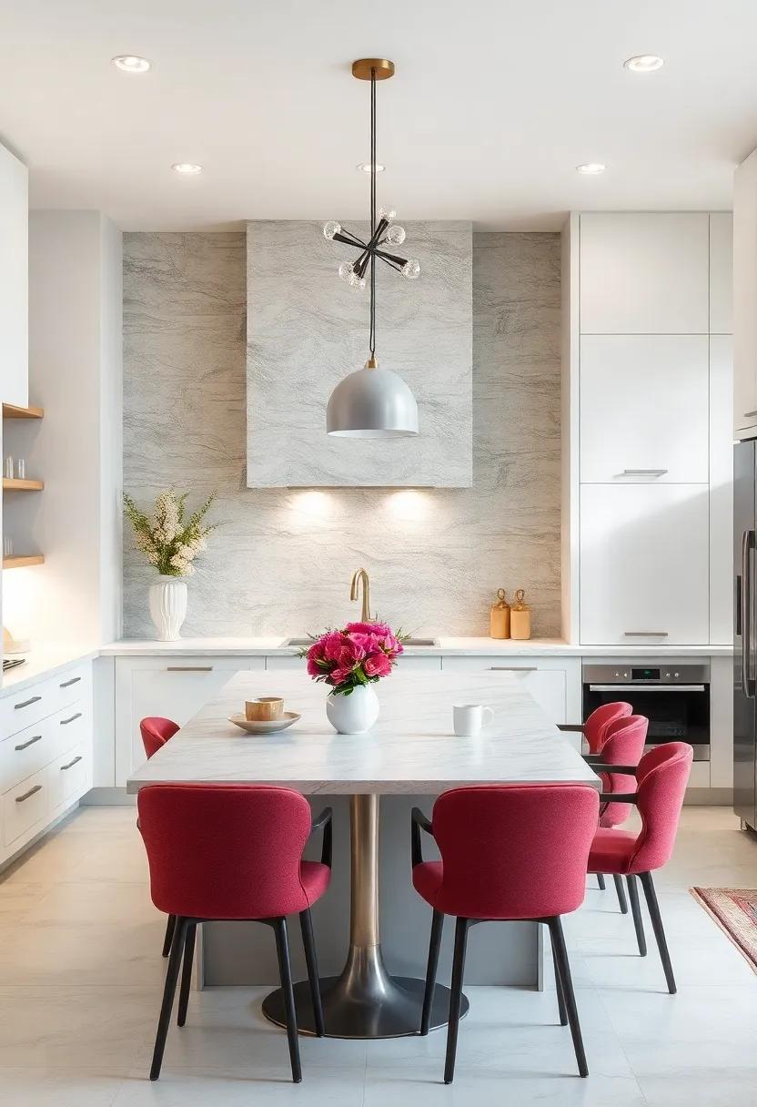 Subtle textures: Incorporate textured backsplashes made of natural stone or patterned tiles that add depth and interest without overpowering the design