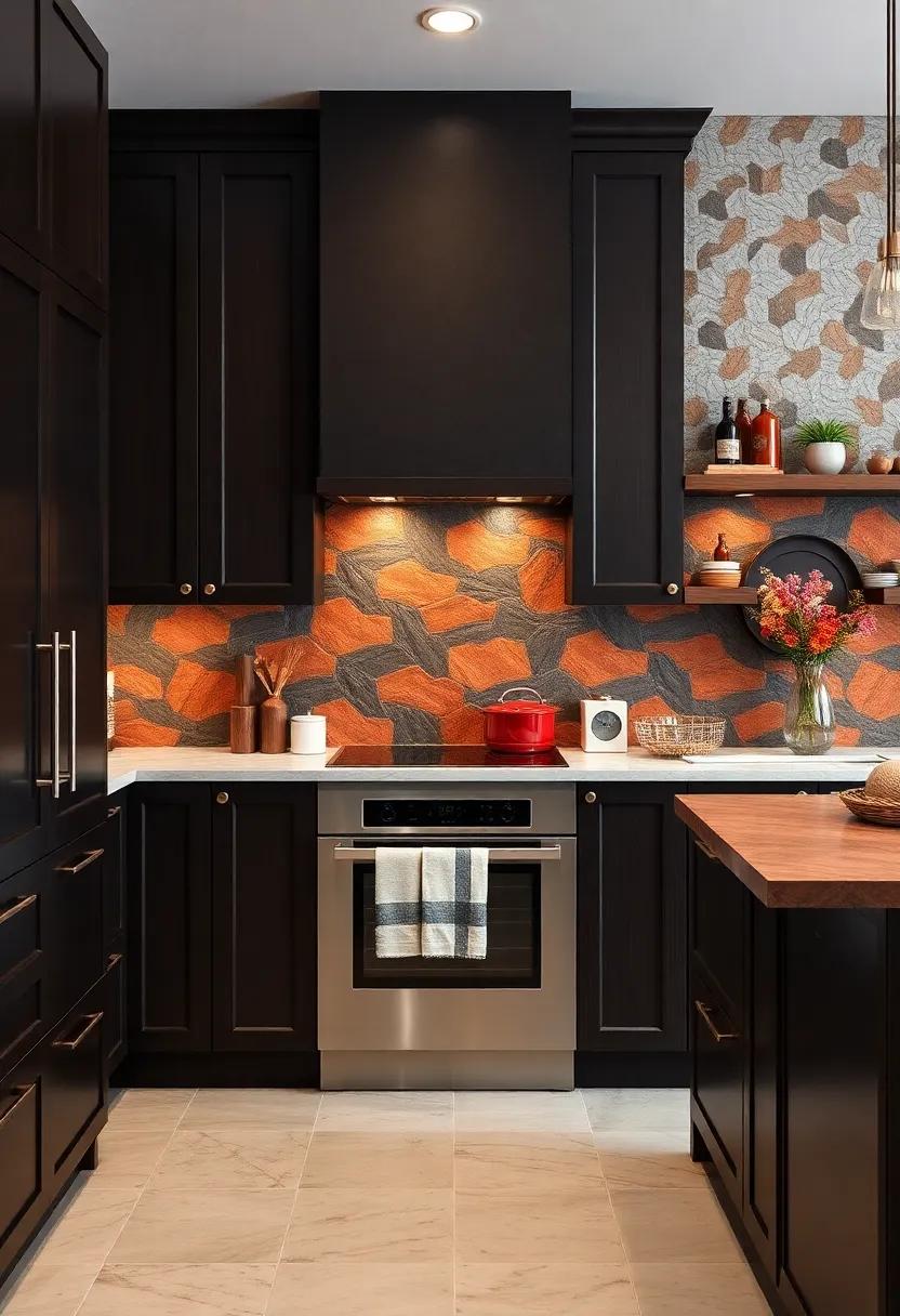 Bold Backsplashes: Experiment with vibrant or patterned backsplashes that accentuate the deep hues of your espresso cabinets, creating a striking backdrop