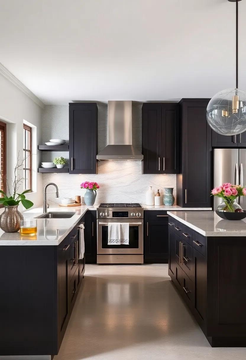 Statement Hardware: Discover how unique, bold hardware can elevate your espresso cabinets, transforming them into the focal point of your kitchen design