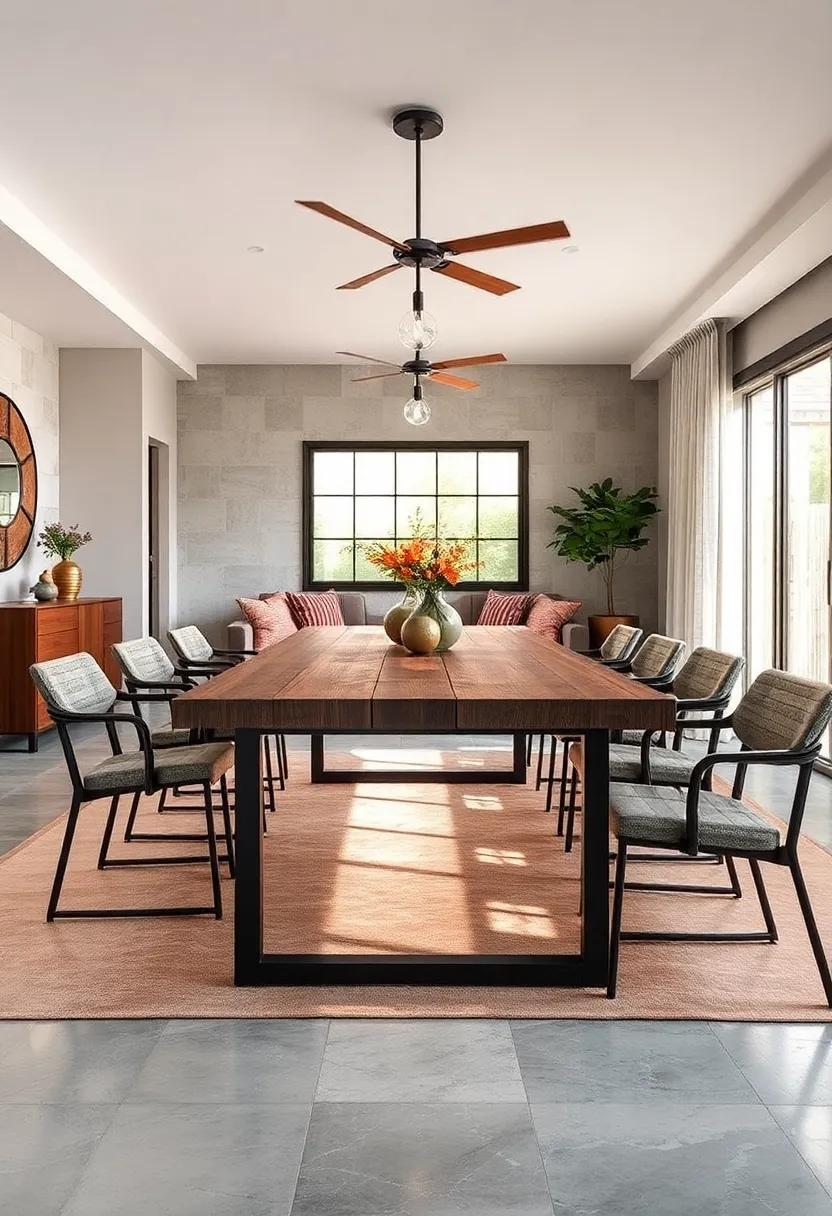 Industrial Edge: Tap into urban sophistication with a metal-framed extendable table paired with a wooden top that perfectly balances ruggedness and refinement