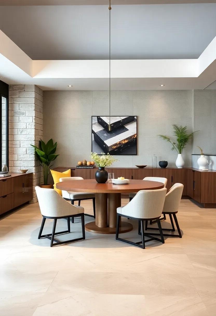 Round to Rectangular: Experience versatility with a table that effortlessly transitions from a cozy round shape into a spacious rectangular dining space