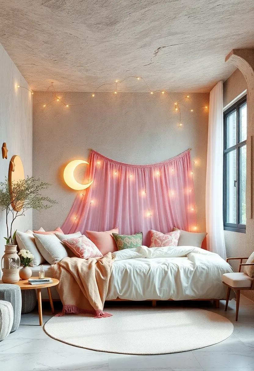 Celestial Accents: Incorporate moon and star decorations to enhance the mystical vibe and make your room feel otherworldly