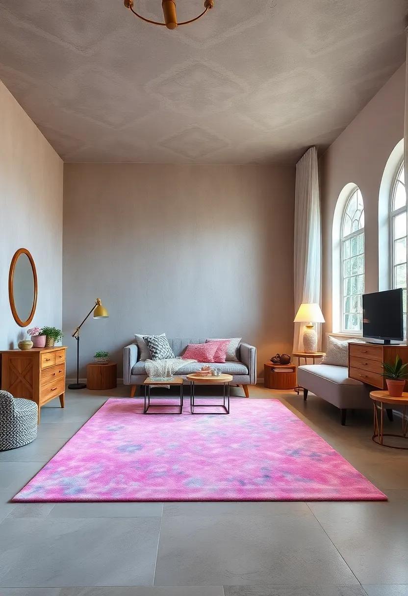 Shimmering Rugs: Choose a soft area rug with a shimmering or iridescent finish to add a layer of comfort and enchantment