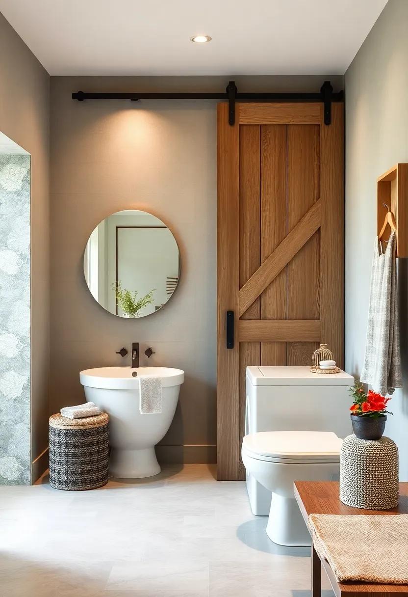 Dual Purpose: Transform ​a barn door ⁣into a multi-functional element by using it ⁣to separate a bathroom from a laundry area in‌ a seamless yet stylish way