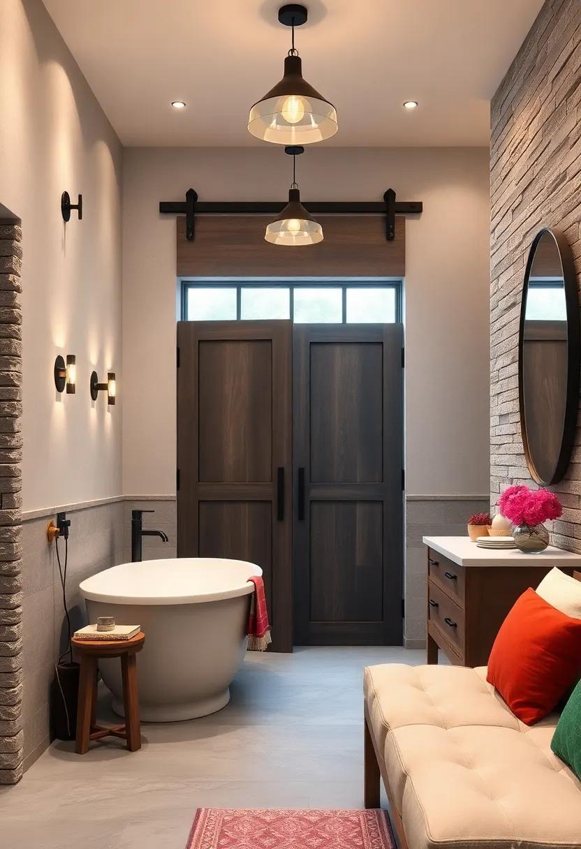 Statement⁢ Lighting: Use dramatic light fixtures above a barn ‌door⁣ to create a striking visual impact that underscores the elegance of your space