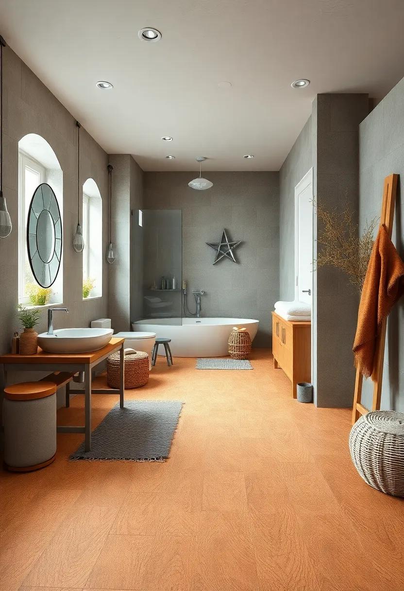 Eco-Friendly Cork Flooring: Choose sustainable ‌cork flooring that provides comfort and insulation while maintaining ⁤a rustic style