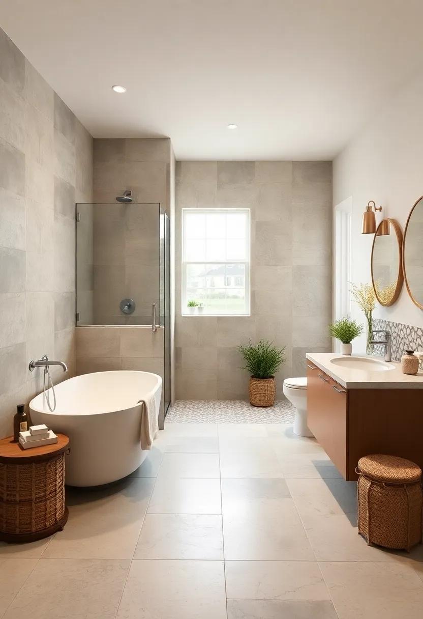 Mosaic Tile Accents: Incorporate mosaic tile accents‍ around‌ the shower‍ or vanity area ⁤to add a ⁣unique ‍focal ⁤point ‍and visual interest
