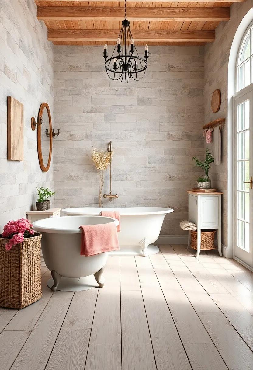 Shabby Chic Painted Floor: Create character with a ‌painted wooden floor in soft pastel ⁢colors or‌ whimsical patterns for⁢ a playful touch