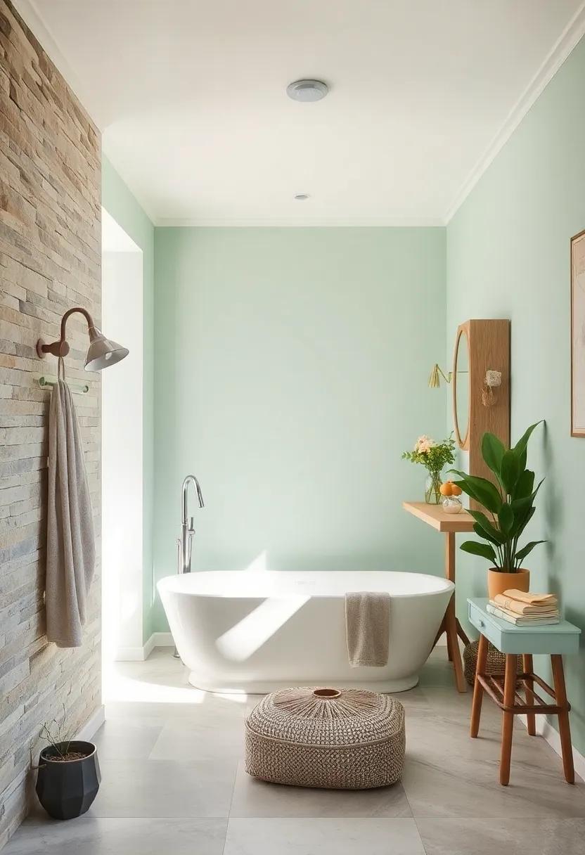 Creamy Mint: Capture a fresh, clean feel with a creamy mint that balances modernity and vintage charm for a rejuvenating atmosphere