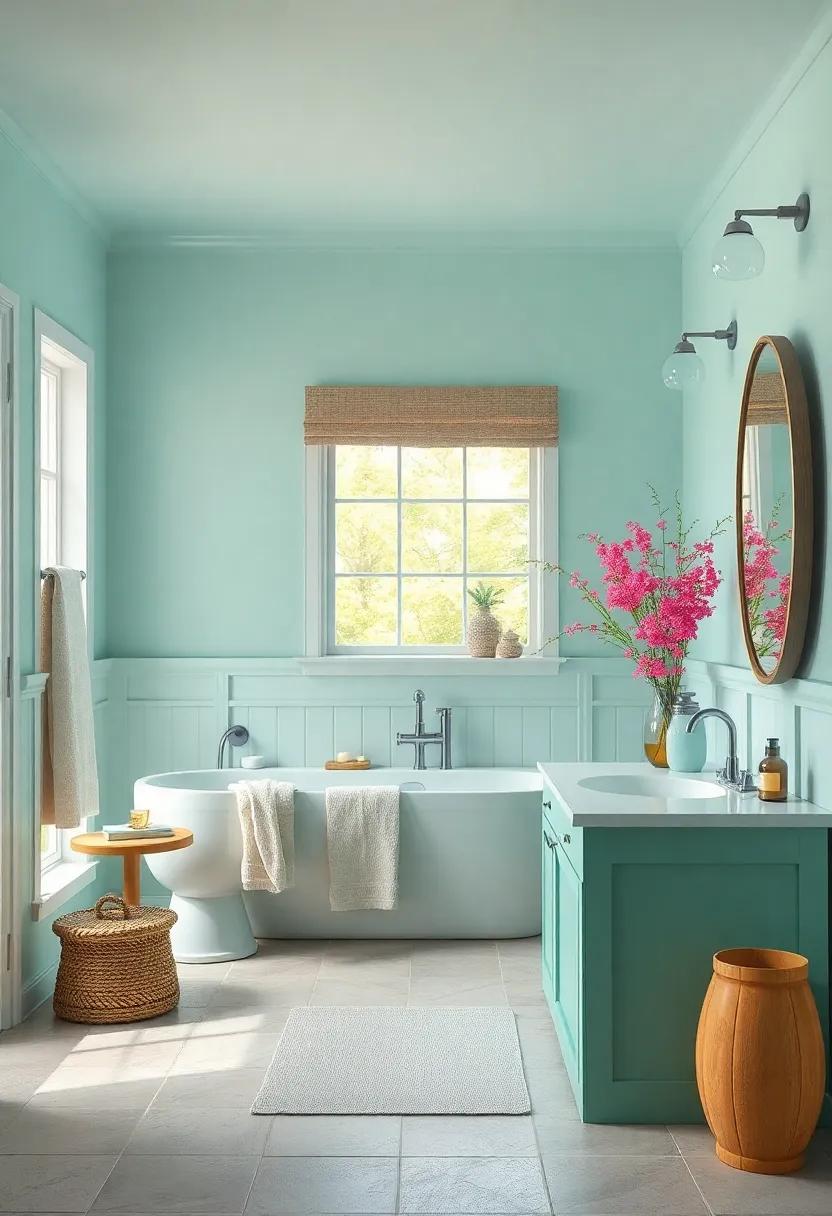 Light Aqua: Evoke a refreshing seaside escape with a light aqua hue that brightens up the space and makes it feel larger