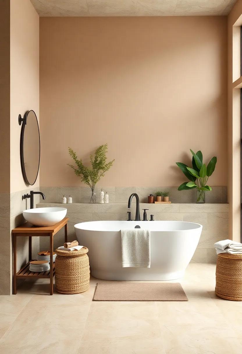 Warm Beige: Opt for a cozy beige that creates a warm, inviting atmosphere perfect for relaxing soaks after a long day