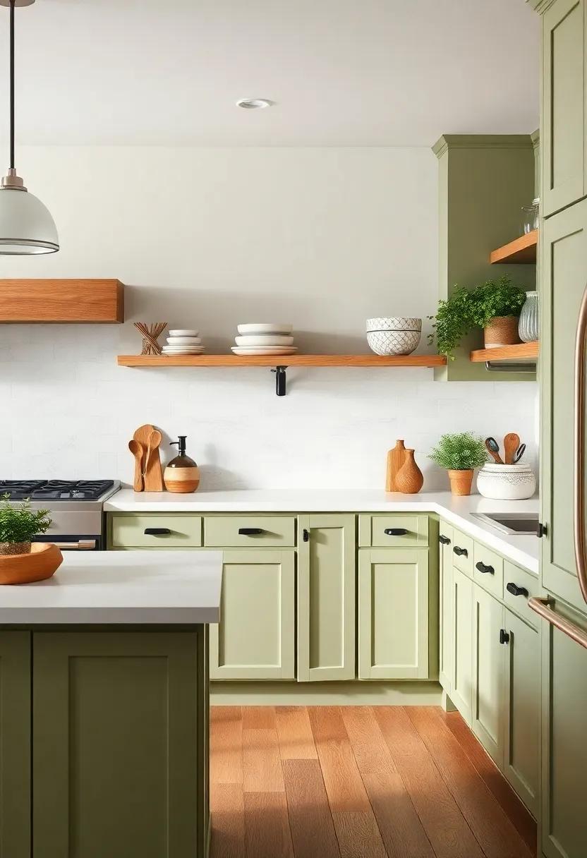 Earthy Greens: Enhance Natural Vibes with Olive and Sage Kitchen Cabinets