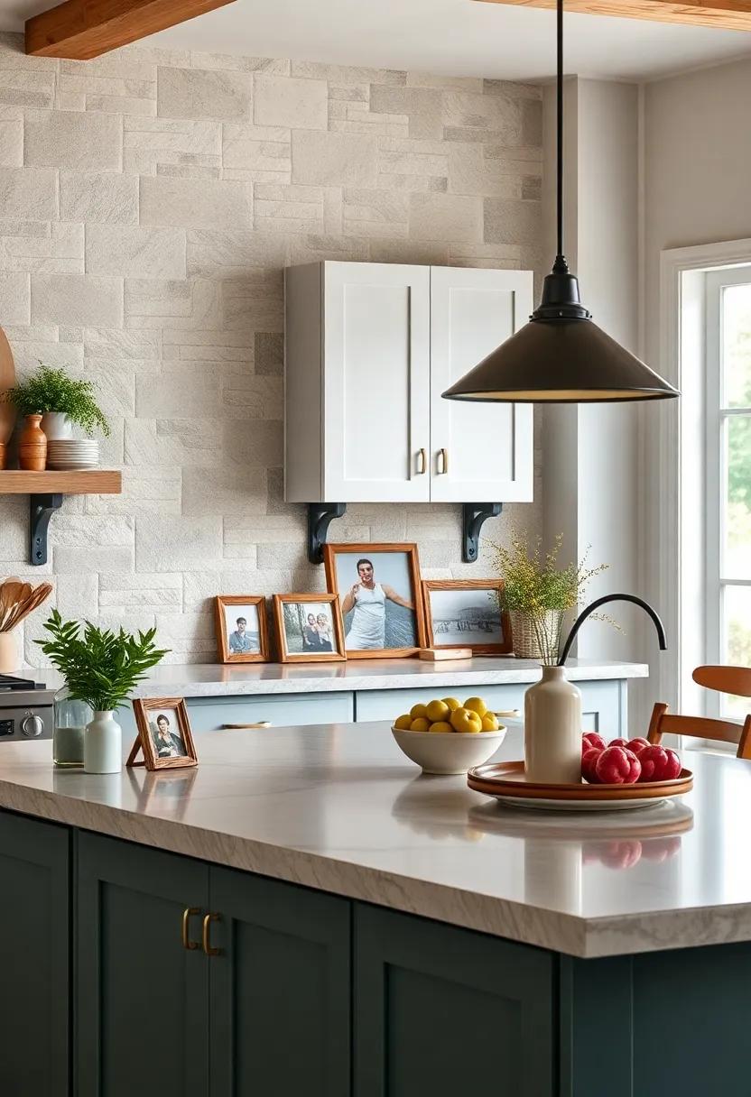 Family Photos: Use small frames to showcase family photos or memorable moments in the kitchen. Personal touches like these foster a sense of belonging and nostalgia