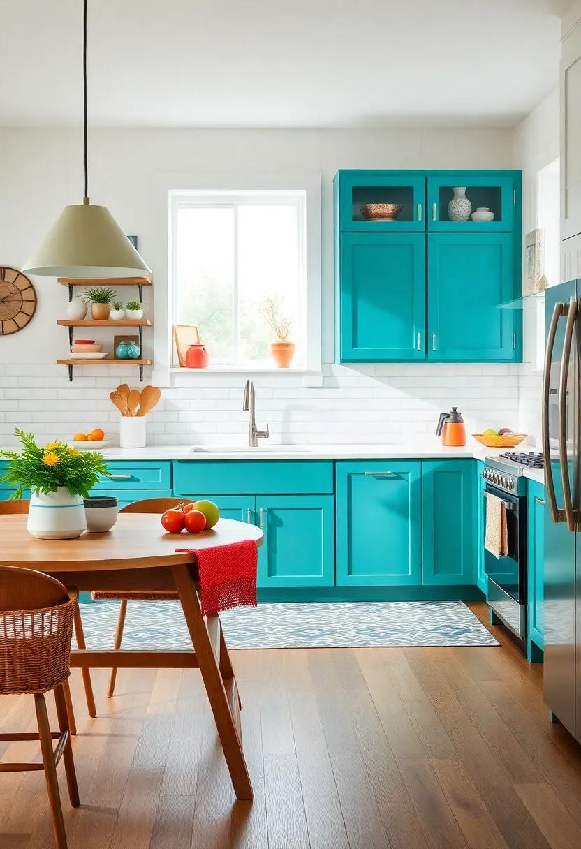 Colorful Accents: Incorporate pops⁣ of⁢ color ​through kitchen accessories, textiles, or ⁤even cabinetry for an ⁣uplifting and vibrant space