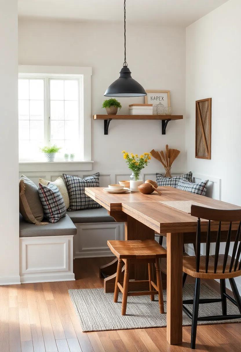 Cozy Breakfast ​Nook: Create a small,‌ dedicated​ area for ⁣family meals ⁢with a⁣ built-in bench, comfortable cushions, ‍and a rustic ‌table to encourage gathering