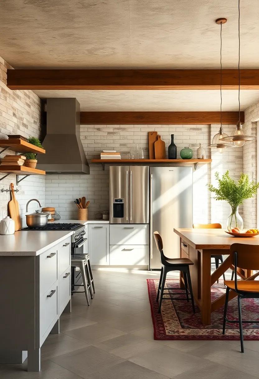 Industrial Elements: Blend modern industrial features like metal stools or light fixtures with your farmhouse‍ kitchen for a unique and stylish contrast