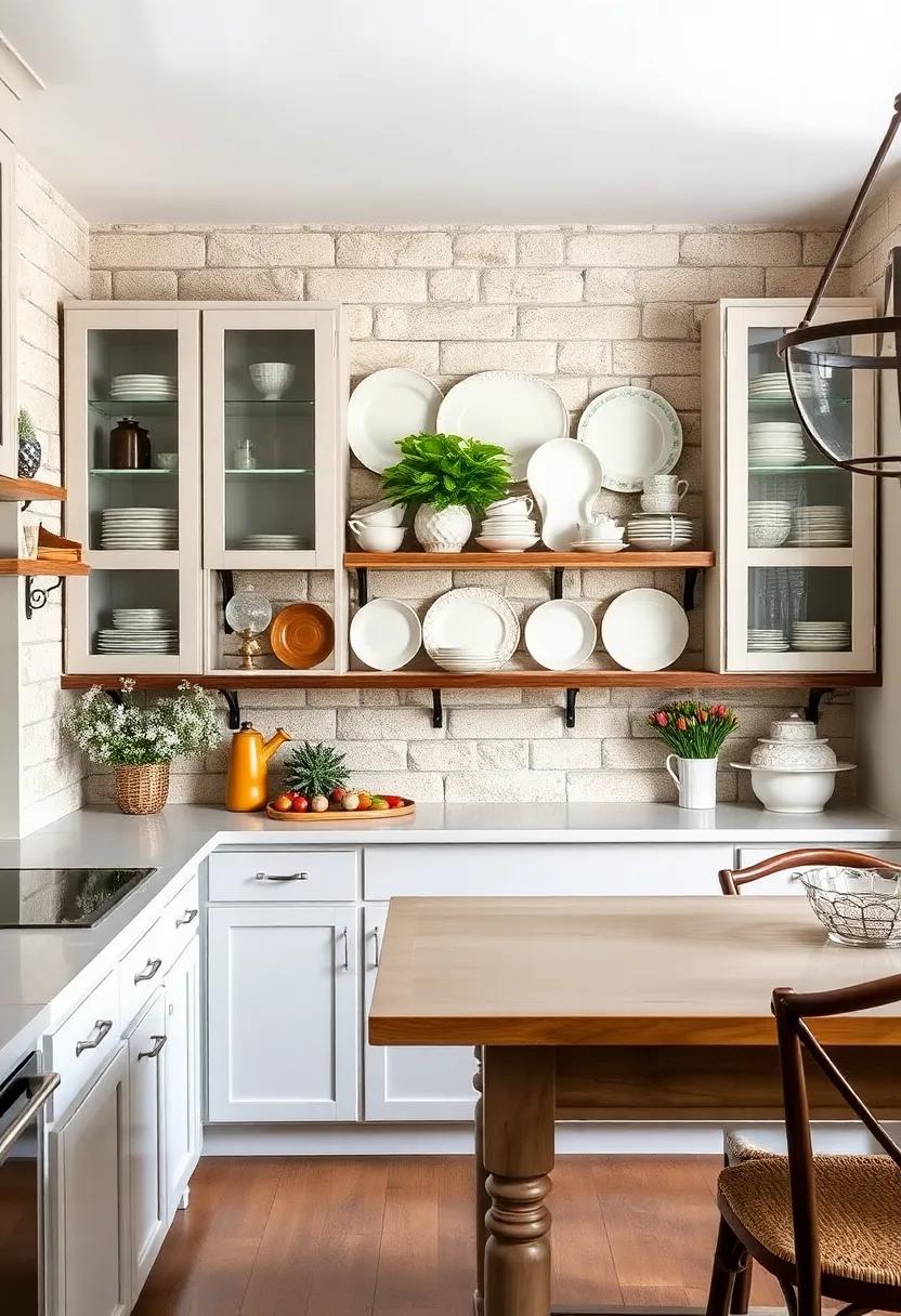 Vintage Dish Display: showcase your vintage dishes under glass cabinets or hung on the wall to present a curated gallery of cherished kitchenware