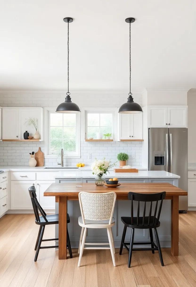 Pendant Lighting: Hang ⁢statement pendant lights over the island ⁣or dining ⁣area to add focal⁤ points and enhance⁢ the kitchen’s overall décor