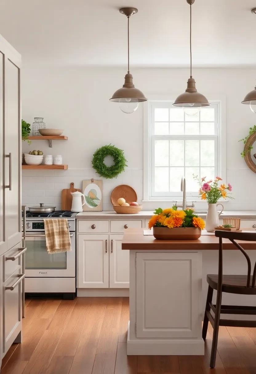 Seasonal Decor: Rotate decorations according to the seasons,incorporating⁢ fresh flowers ​or themed accents to keep the ​kitchen feeling lively and up-to-date