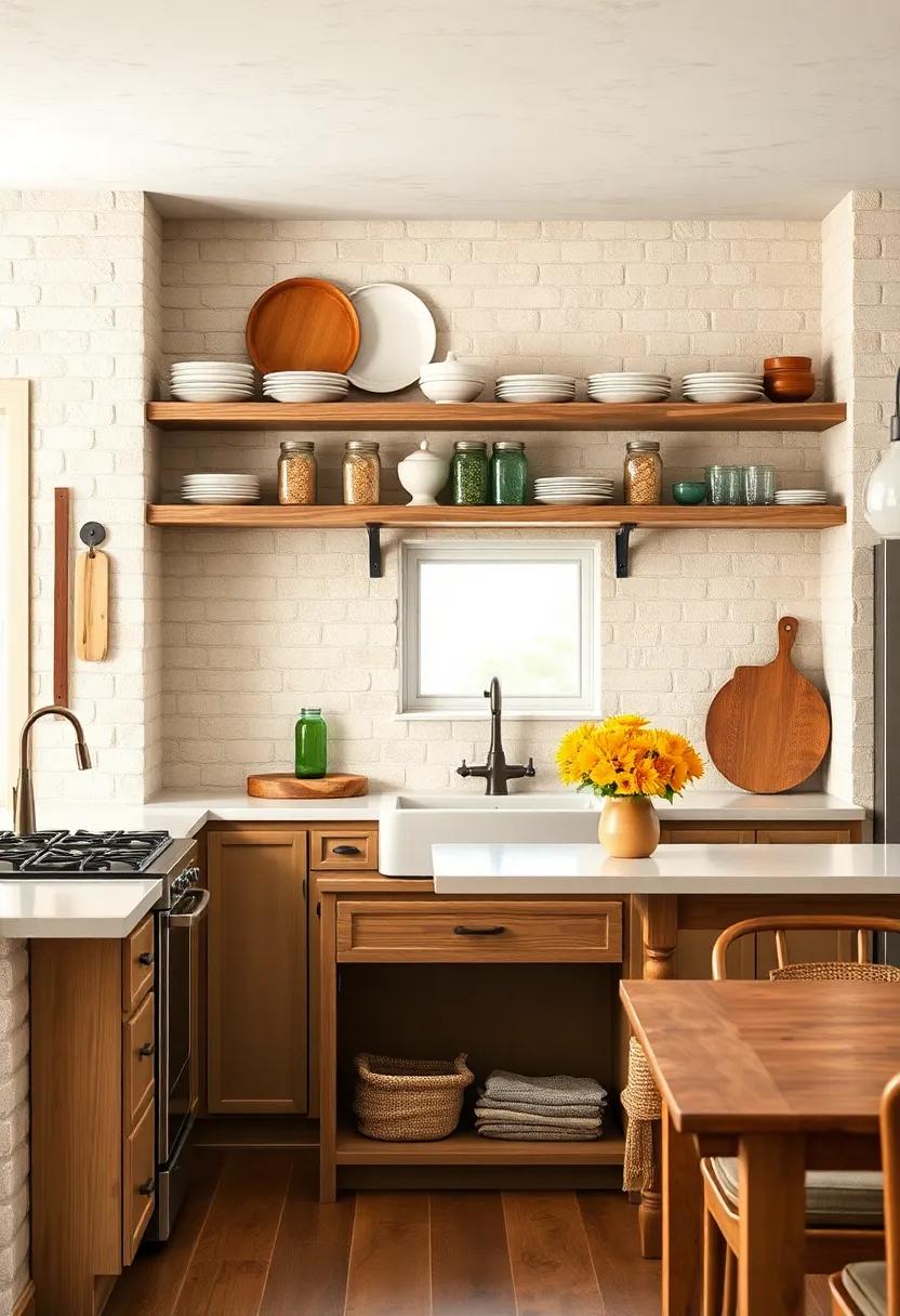 Open Shelving -⁢ Displaying dishware and⁢ mason jars creates an airy feel while showcasing ⁤personal style⁢ and culinary favorites