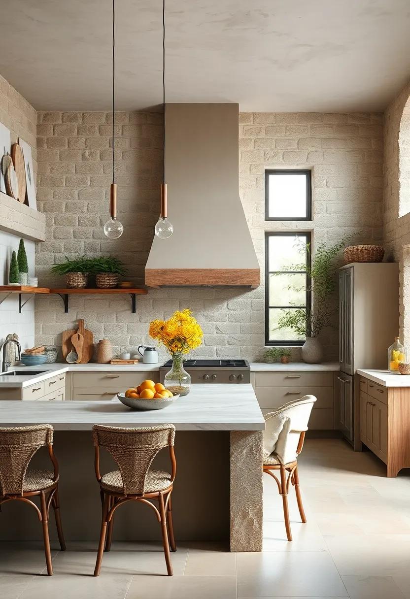 Textural ​contrast - Mixing materials, such as‍ soft linens with rugged stone, adds‍ dimension ⁢and visual ⁤interest ​to the kitchen space