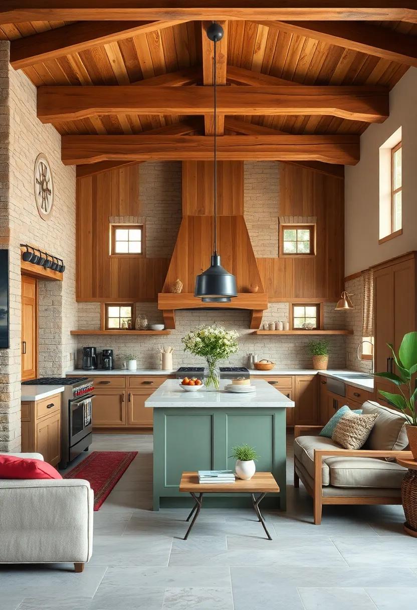 Warmth of⁤ Wood - ‌Rich wooden beams⁢ and‌ cabinetry ⁣add a ⁣nostalgic charm that invites family​ and‍ friends to ​linger