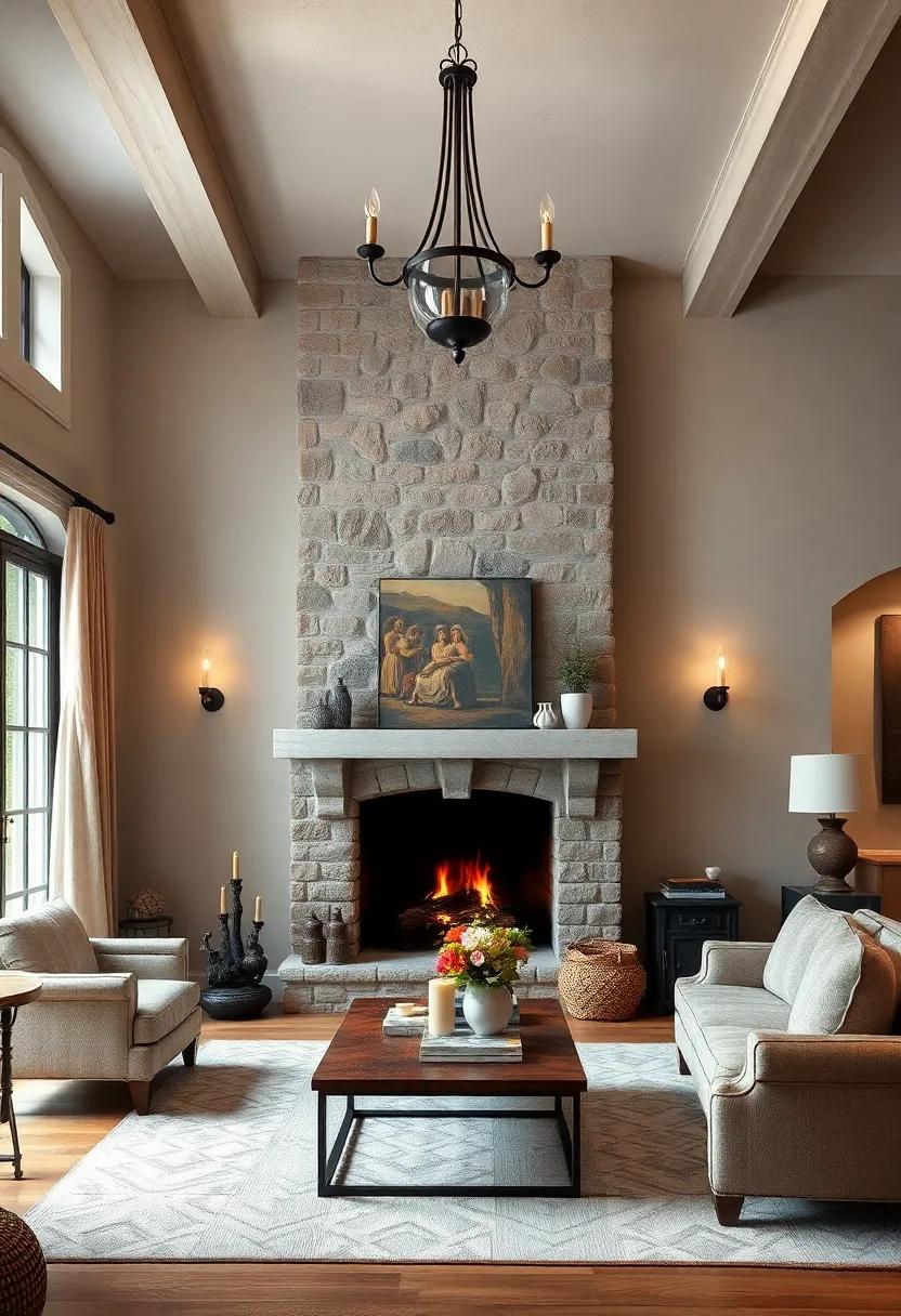 Rustic Fireplaces: A stone or brick fireplace serves as the ‌heart of the living room, inviting warmth and gathering