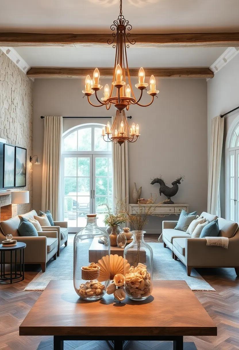 Charming Apothecary Jars: Filled with natural elements like seashells or dried herbs, these jars add a personal and ​organic touch