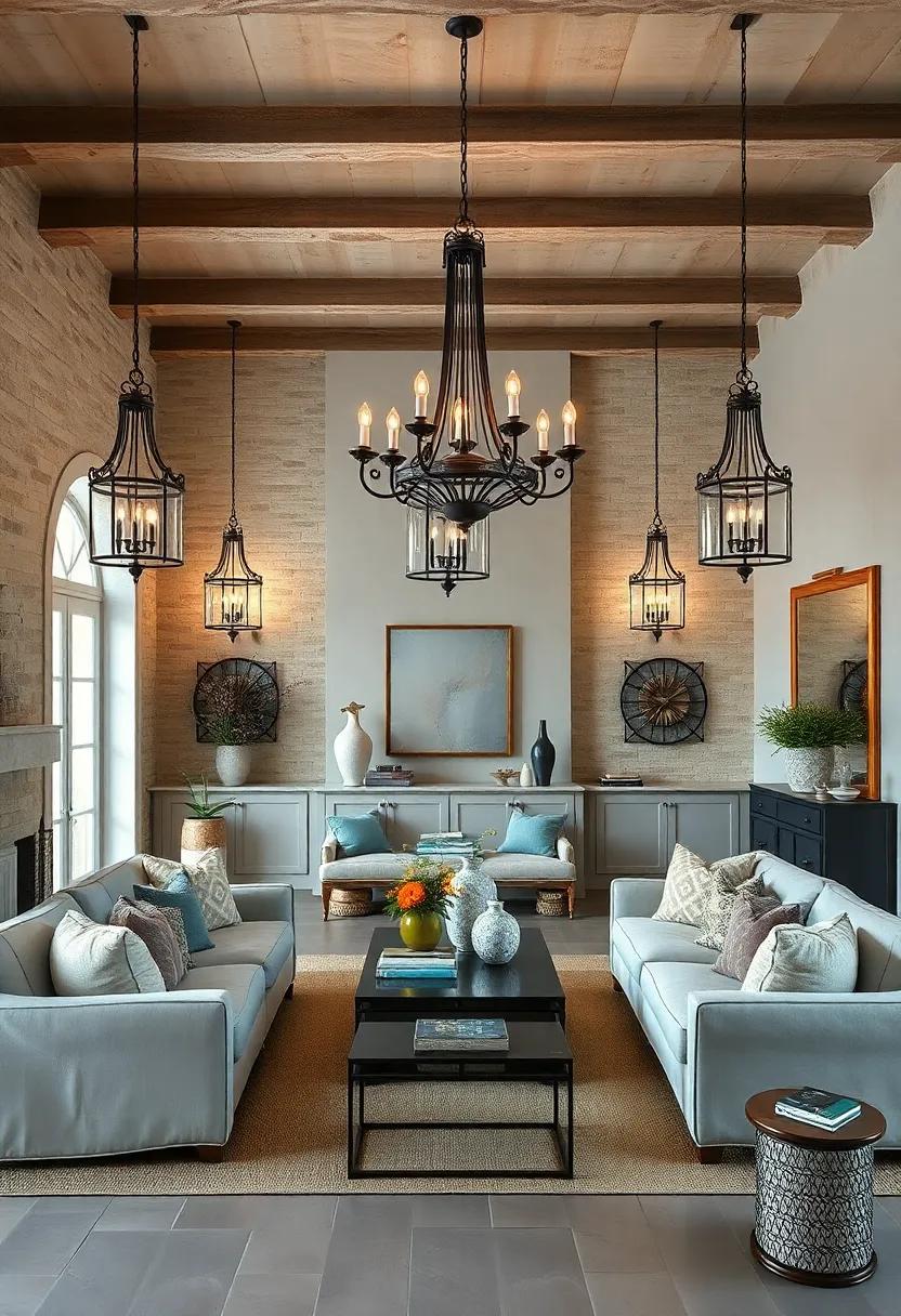 Statement lighting: beyond chandeliers, consider unique sconces or⁢ lanterns to frame ⁢the room's ambiance with character