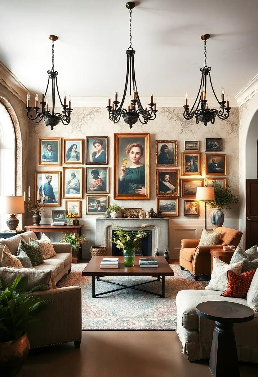 Vintage Artwork: A⁤ gallery wall⁣ filled‍ with framed paintings or prints tells⁣ the story of ​travels and inspirations,‍ adding character