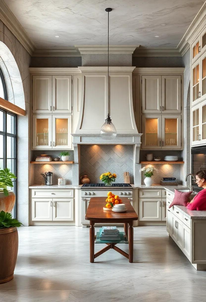 Ceiling-high Cabinets: Maximize‌ storage space with tall⁢ cabinets that extend to the ​ceiling, resembling the⁣ grandeur ⁤of French château kitchens