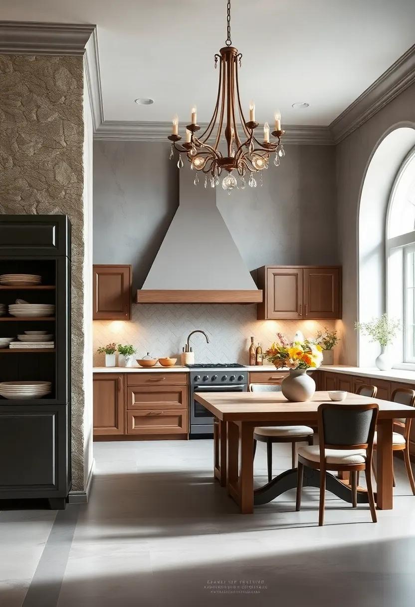 Elegant chandelier: Add a touch of glamour with a statement chandelier that mixes vintage flair with contemporary design