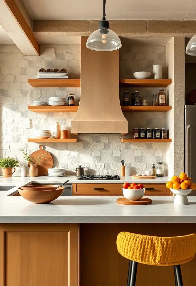 Open ⁣Shelving: Showcase⁣ your favorite dishware⁤ and jars of spices on open shelves,⁣ blending practicality with aesthetic appeal