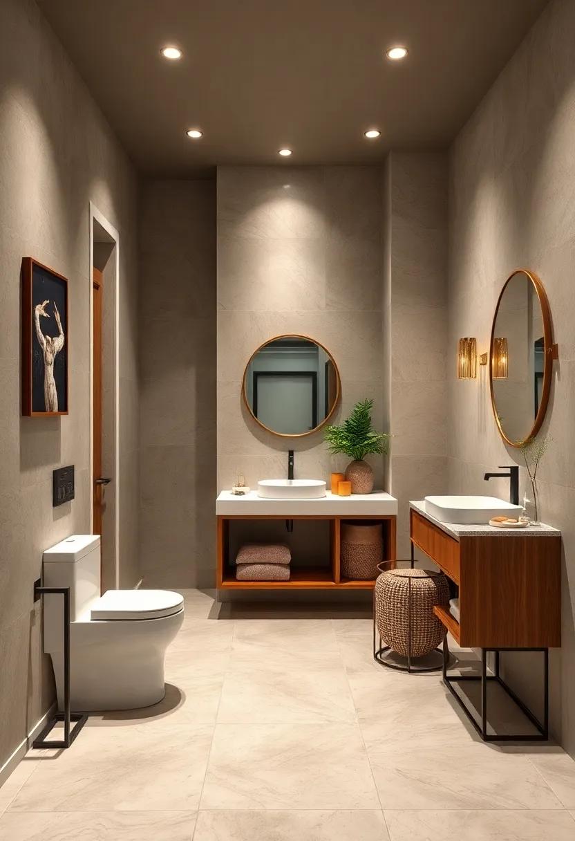 Pocket Doors: If space is limited, consider pocket doors for an unintrusive entryway that maximizes floor space in the bathroom