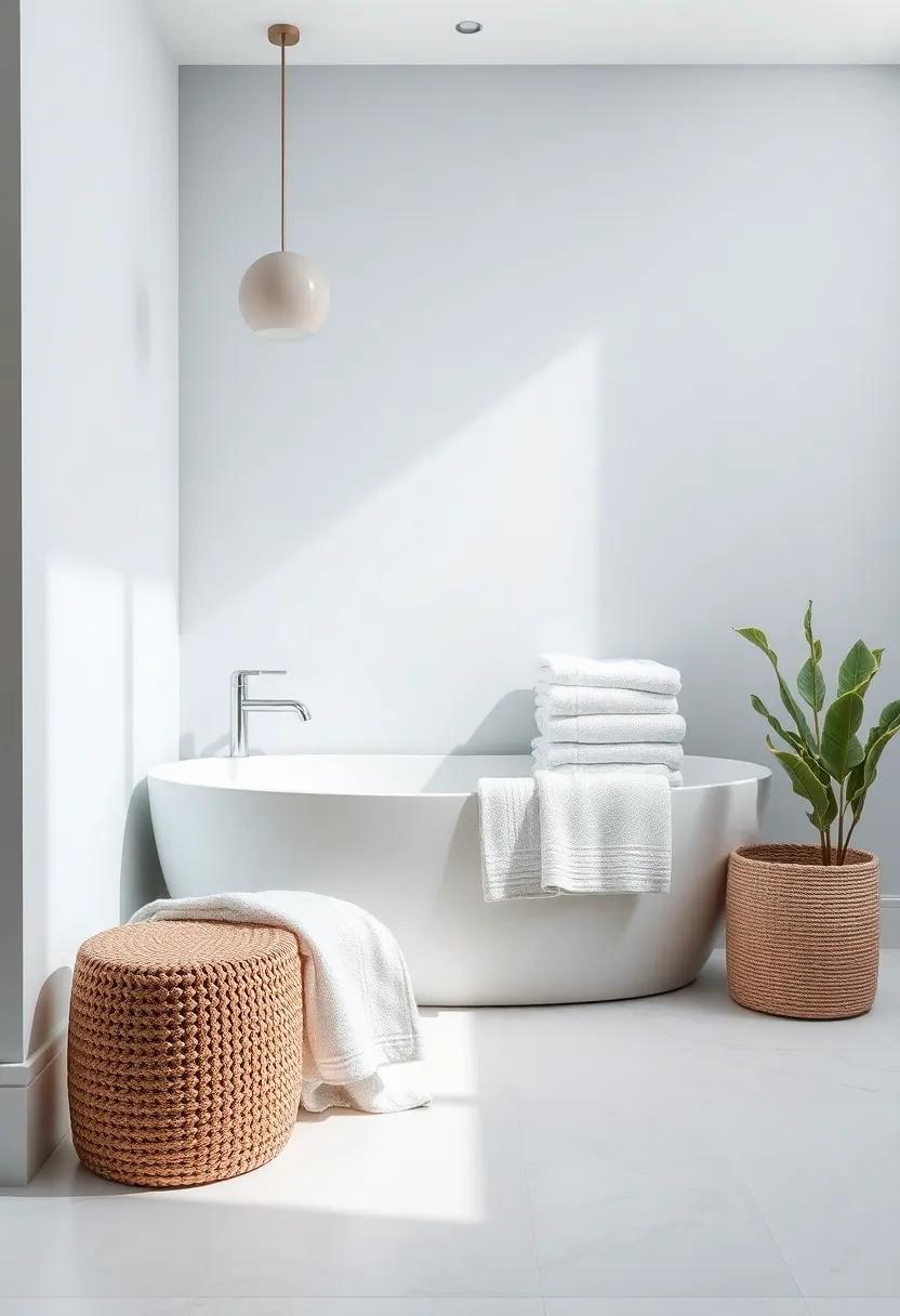 Luxurious Textiles: Invest in high-quality towels and linens to elevate the tactile experience and add an element of luxury to your space