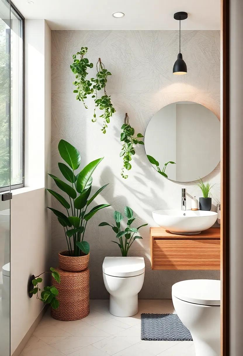 Plant Life: Introduce greenery with low-maintenance plants that thrive in humid environments, adding freshness and life to the decor