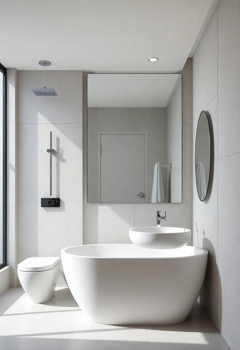 Smart Technology Integration: Incorporate smart mirrors or thermostatic shower systems that enhance convenience and sophistication in your bathroom routine