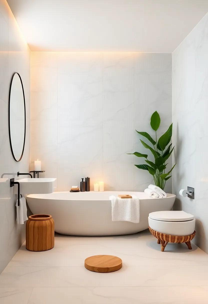 Spa-Inspired Details: Incorporate spa-like touches such as bamboo accessories,plush robes,and soothing candles to create a relaxing retreat