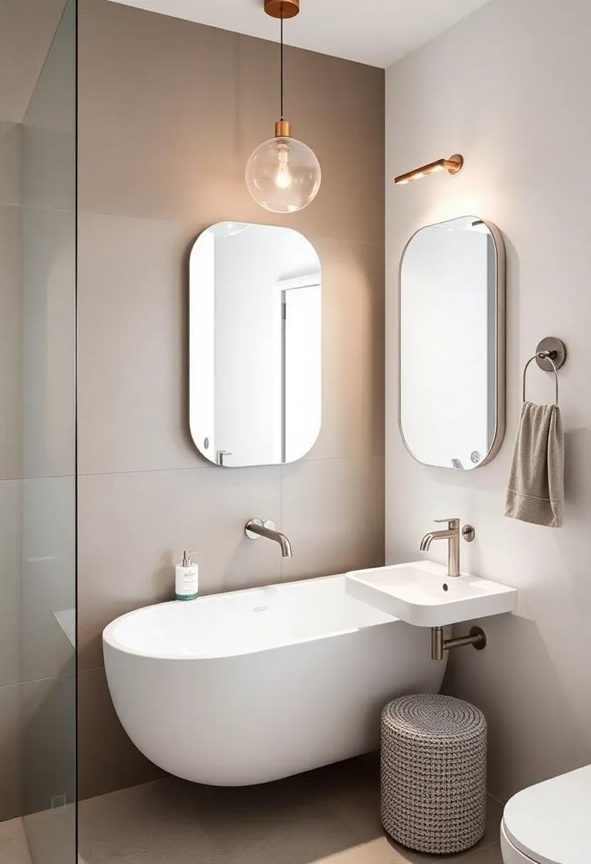 Vintage Accents: blend modern and vintage by adding retro fixtures or mirrors that bring character while complementing sleek lines